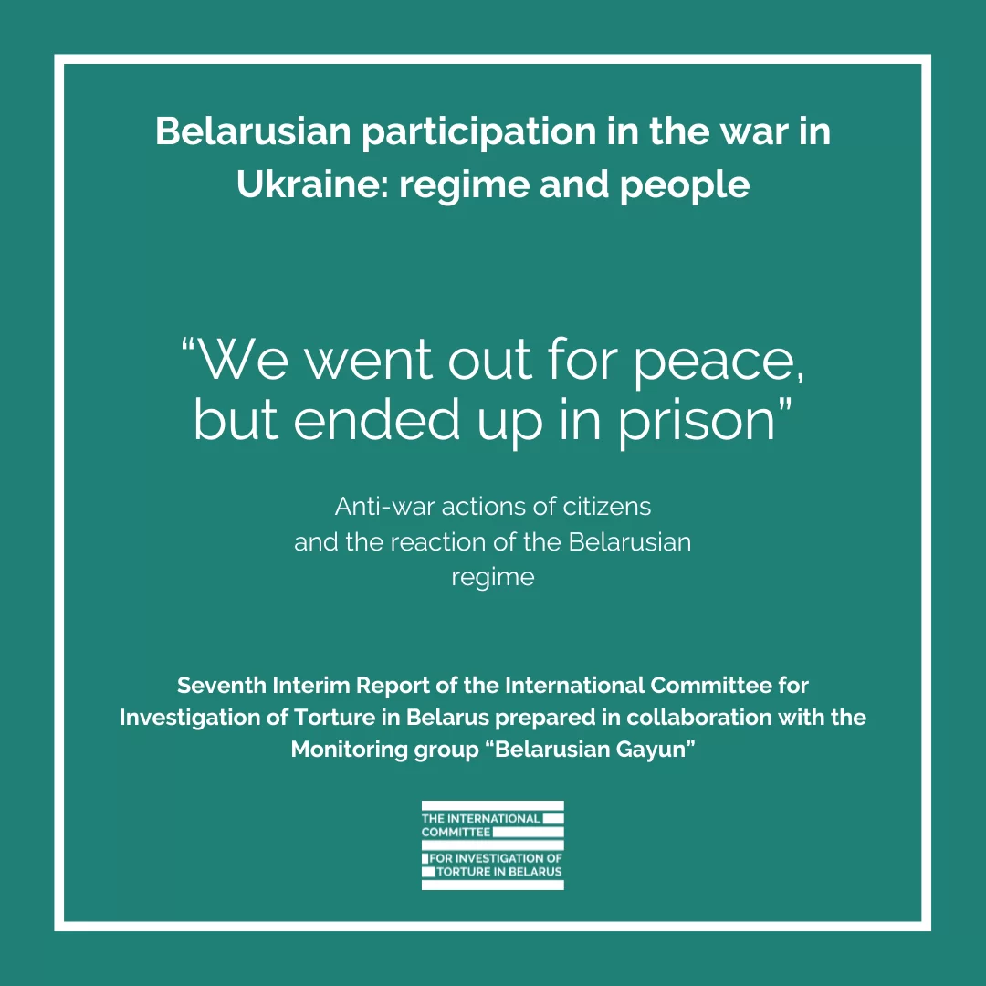 for Interim war in people of Ukraine: Report Torture of regime Belarusian the Belarus. in Seventh and the participation in International Investigation Committee
